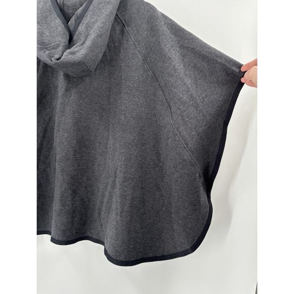 Gap Fit Hooded Poncho Womens Medium Large Gray Oversized Dolman Sleeve Stretchy - Picture 12 of 16